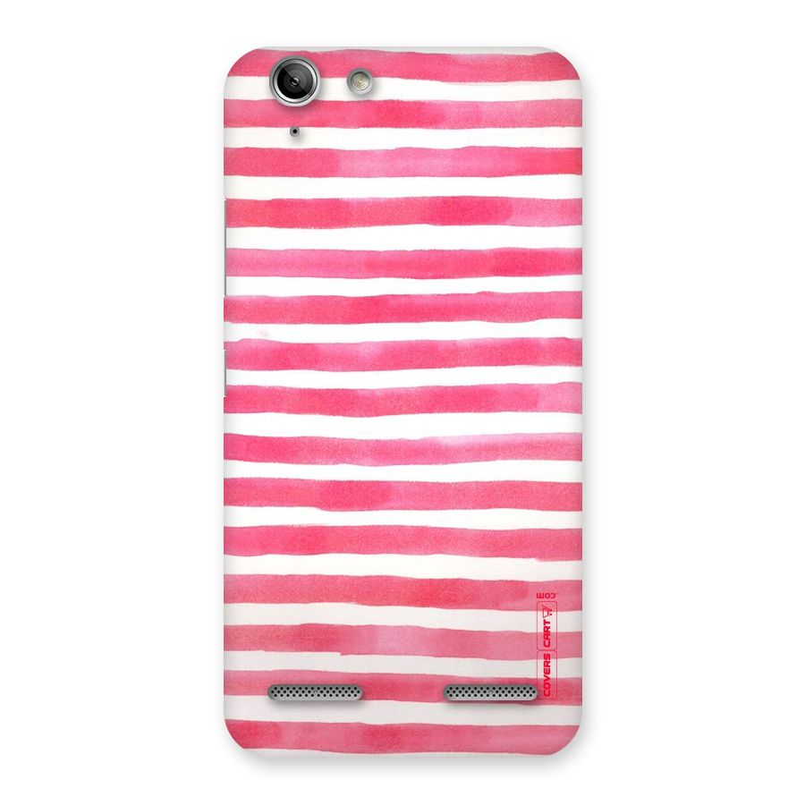 White And Pink Stripes Back Case for Vibe K5