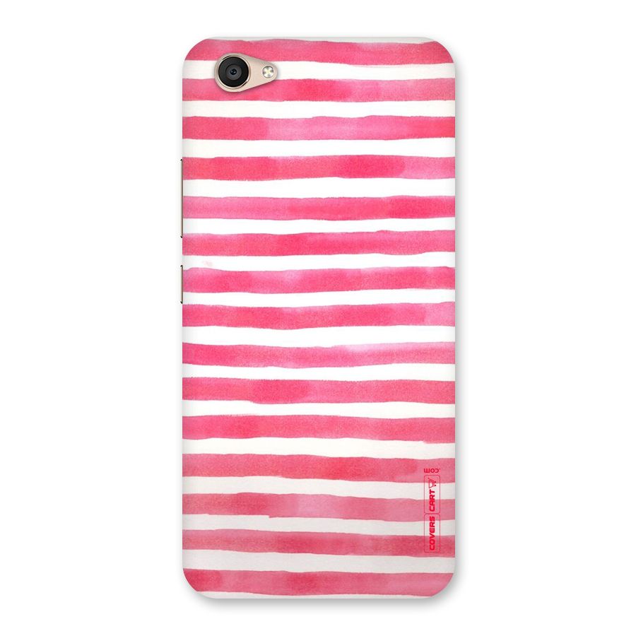 White And Pink Stripes Back Case for Vivo V5 Plus