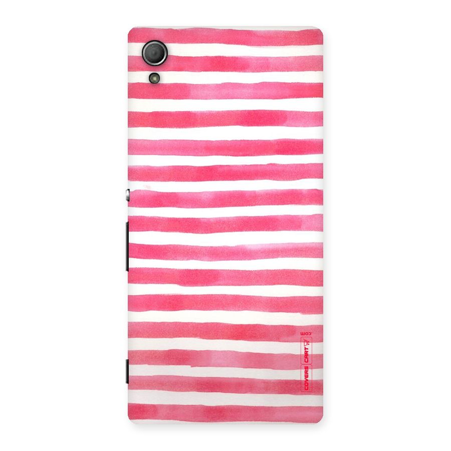 White And Pink Stripes Back Case for Xperia Z4