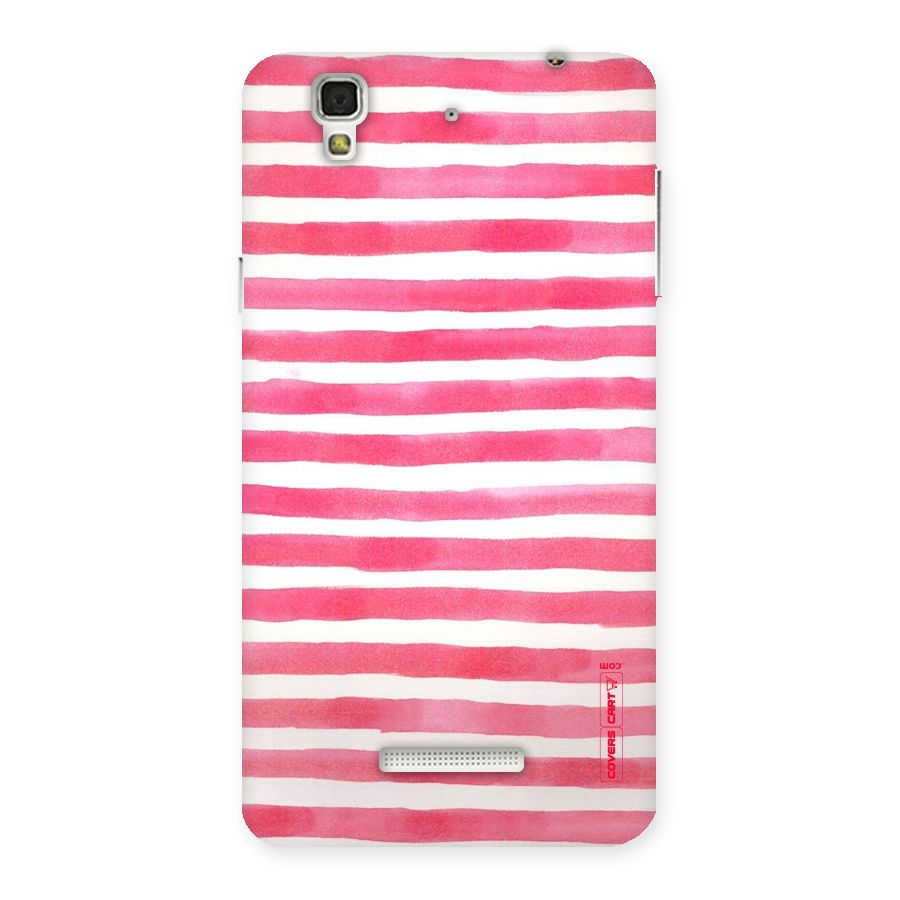 White And Pink Stripes Back Case for YU Yureka Plus