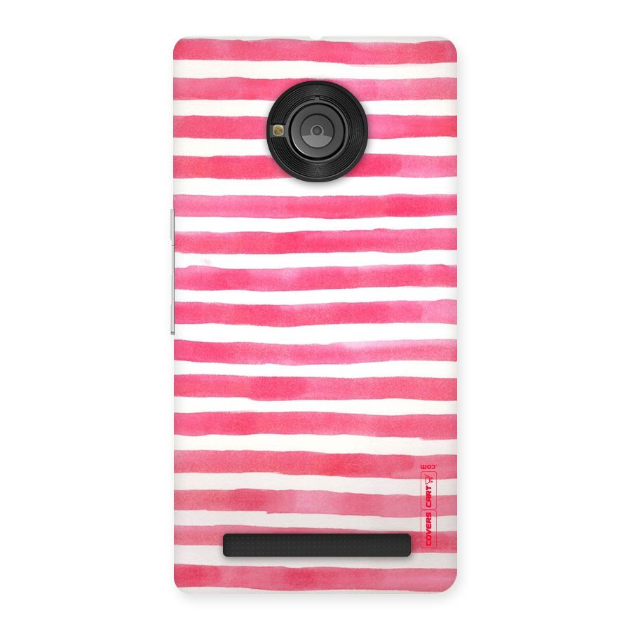 White And Pink Stripes Back Case for Yu Yuphoria