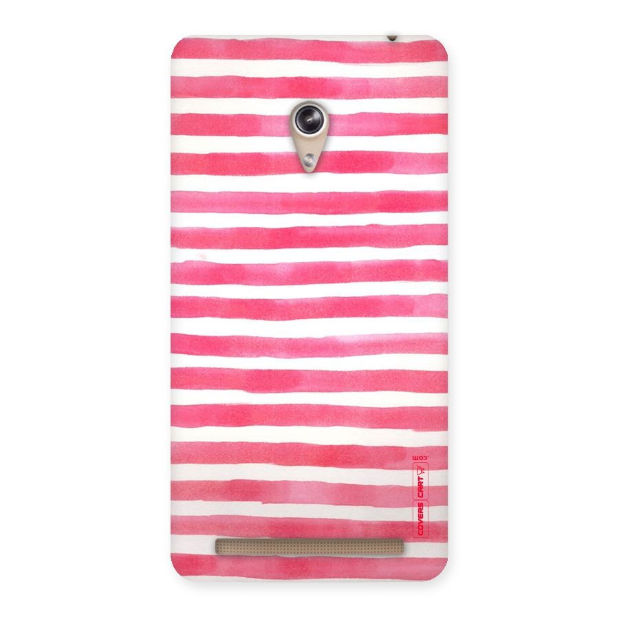 White And Pink Stripes Back Case for Zenfone 6