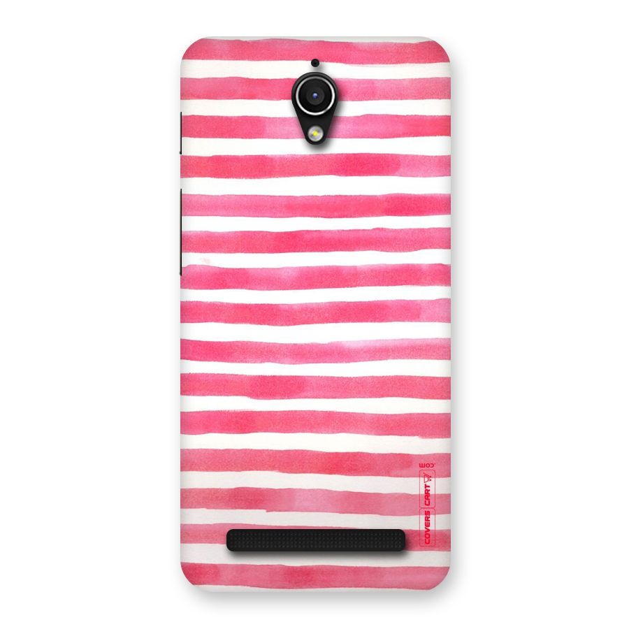 White And Pink Stripes Back Case for Zenfone Go