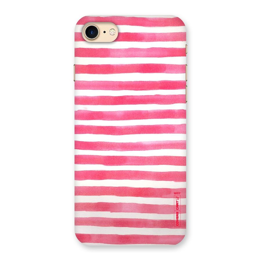 White And Pink Stripes Back Case for iPhone 7