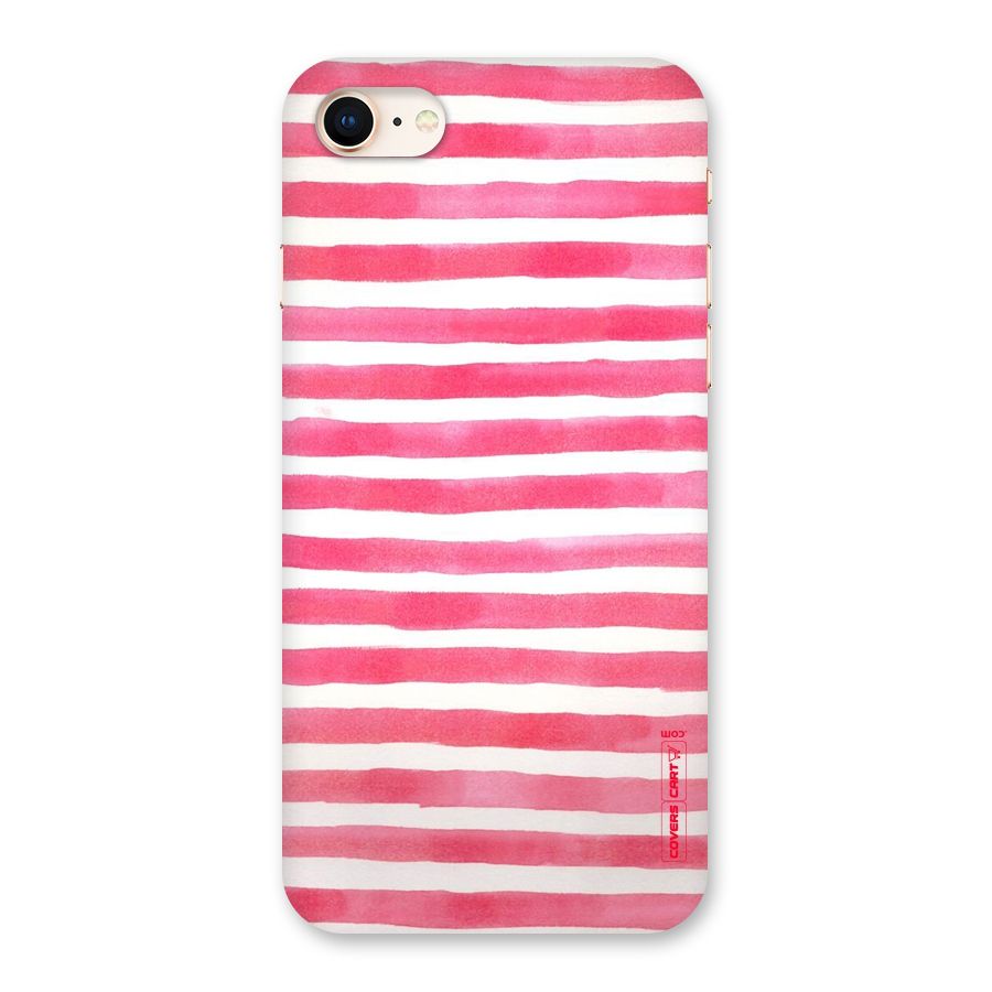 White And Pink Stripes Back Case for iPhone 8