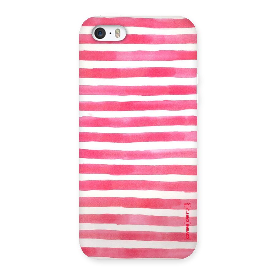 White And Pink Stripes Back Case for iPhone SE
