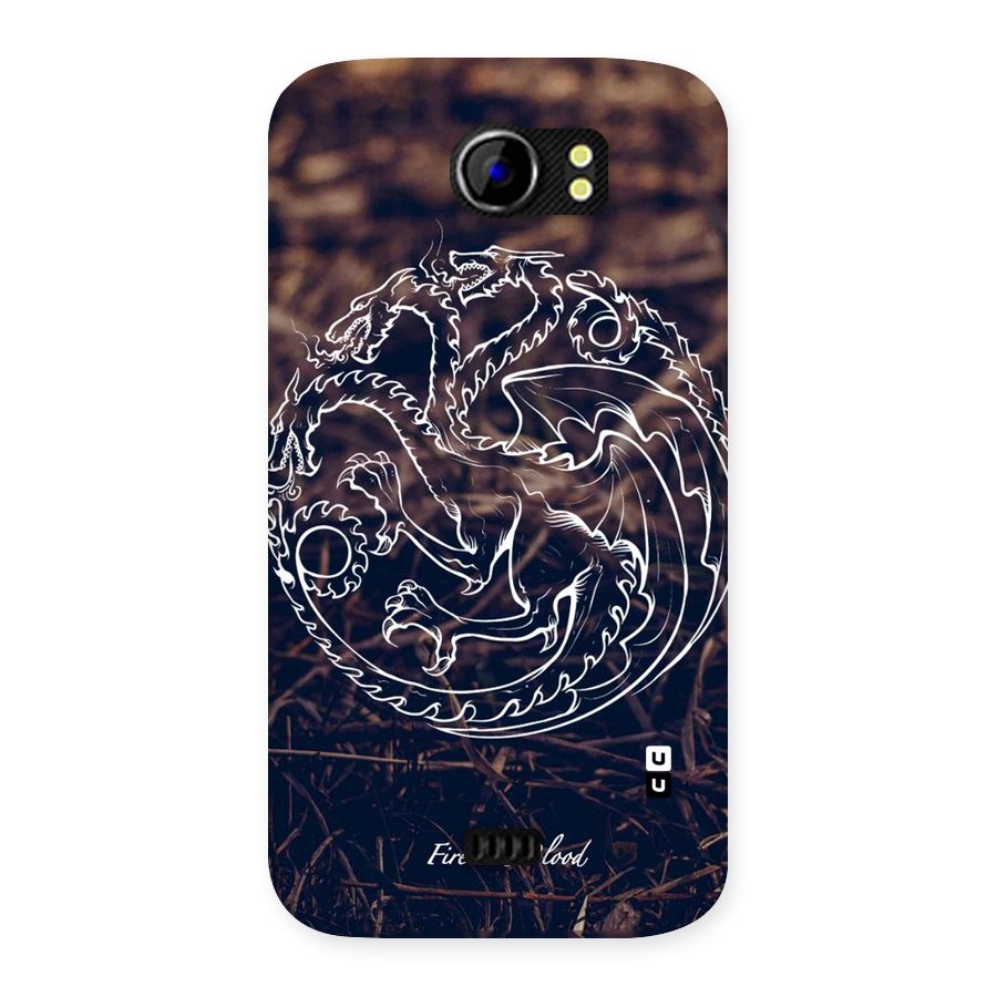White Circle Back Case for Micromax Canvas 2 A110
