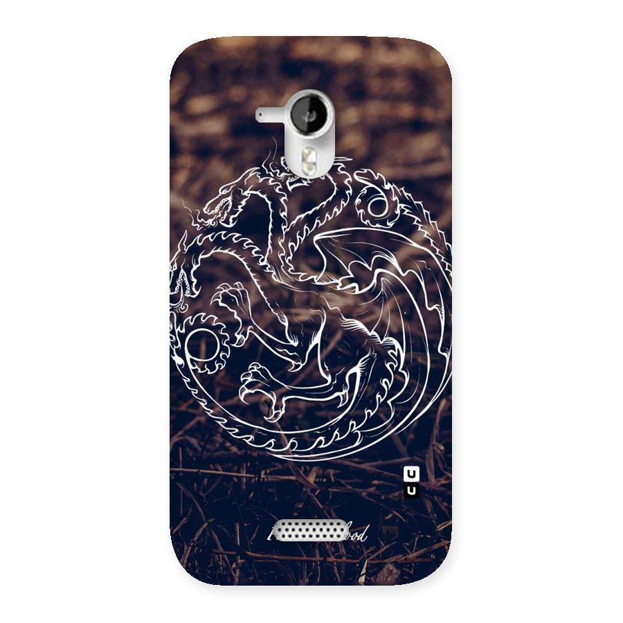 White Circle Back Case for Micromax Canvas HD A116