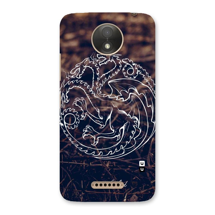 White Circle Back Case for Moto C Plus
