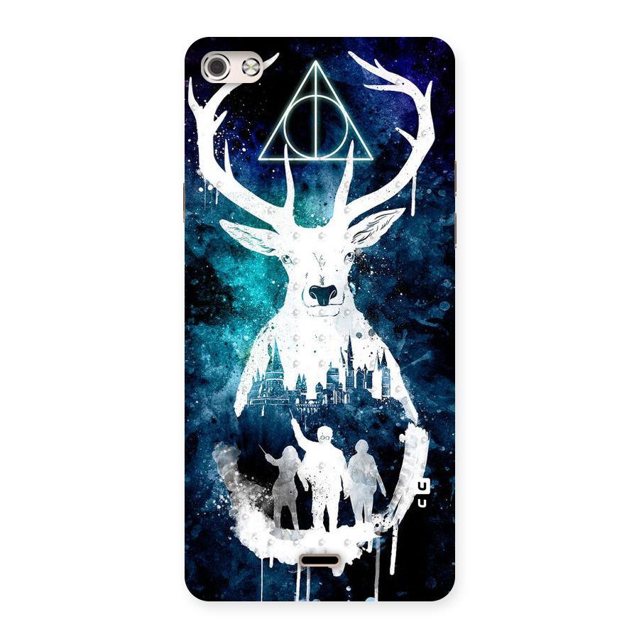 White Deer Back Case for Micromax Canvas Silver 5