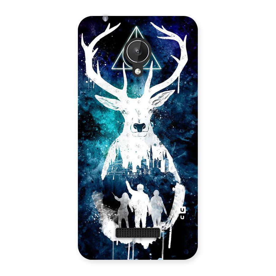 White Deer Back Case for Micromax Canvas Spark Q380