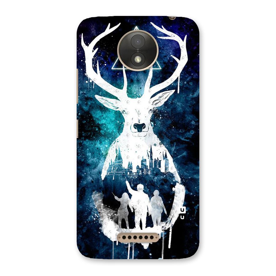 White Deer Back Case for Moto C Plus