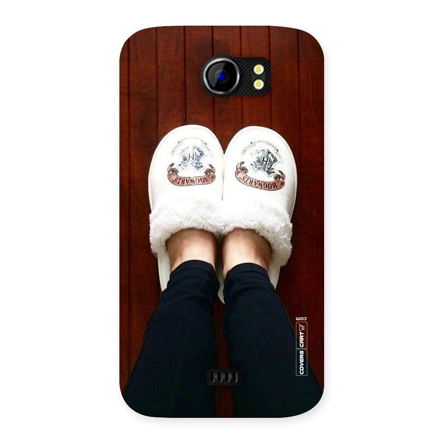 White Feets Back Case for Micromax Canvas 2 A110