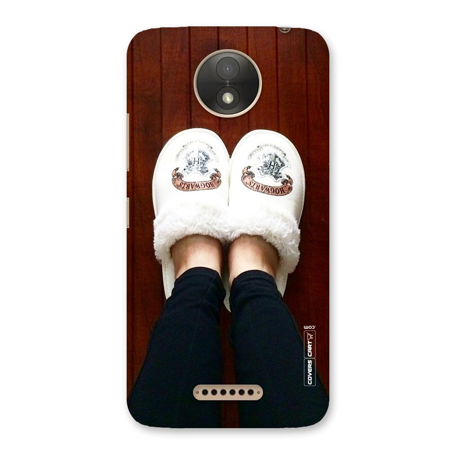 White Feets Back Case for Moto C Plus