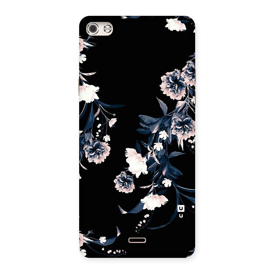 White Flora Back Case for Micromax Canvas Silver 5