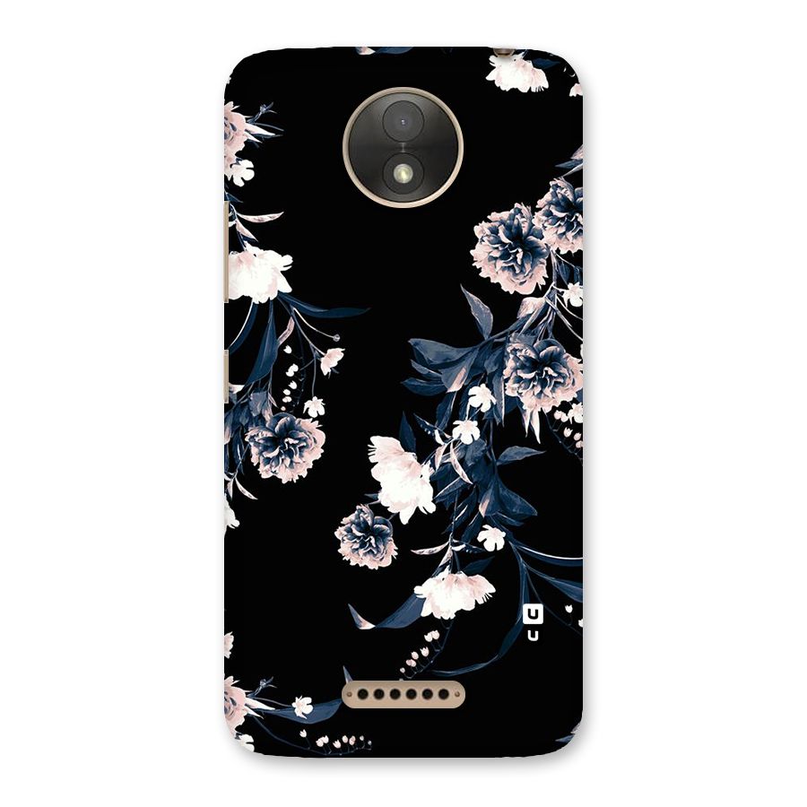 White Flora Back Case for Moto C Plus