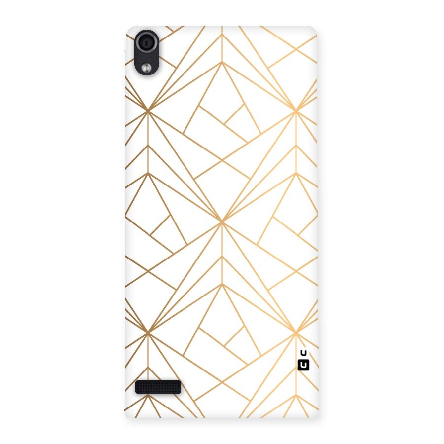 White Golden Zig Zag Back Case for Ascend P6