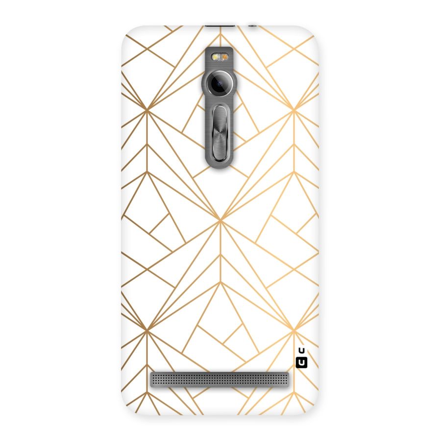 White Golden Zig Zag Back Case for Asus Zenfone 2