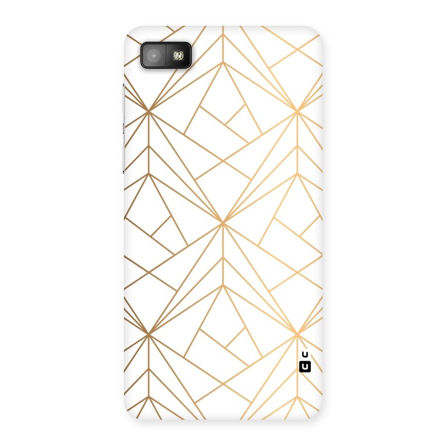 White Golden Zig Zag Back Case for Blackberry Z10