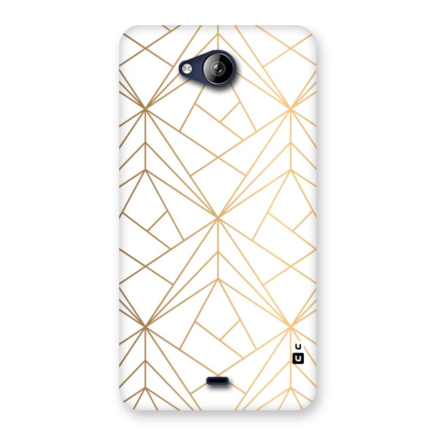 White Golden Zig Zag Back Case for Canvas Play Q355