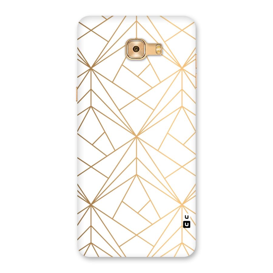 White Golden Zig Zag Back Case for Galaxy C9 Pro