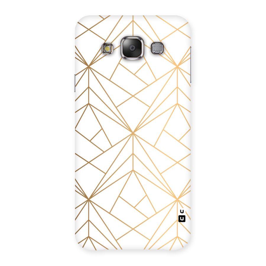 White Golden Zig Zag Back Case for Galaxy E7