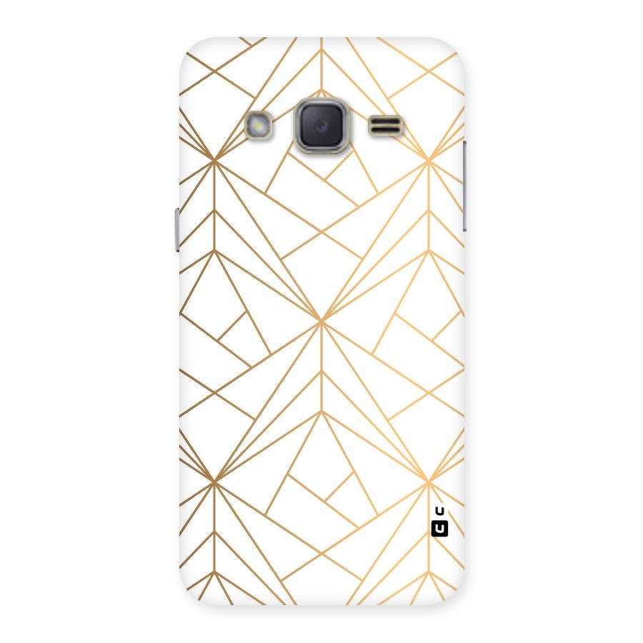 White Golden Zig Zag Back Case for Galaxy J2
