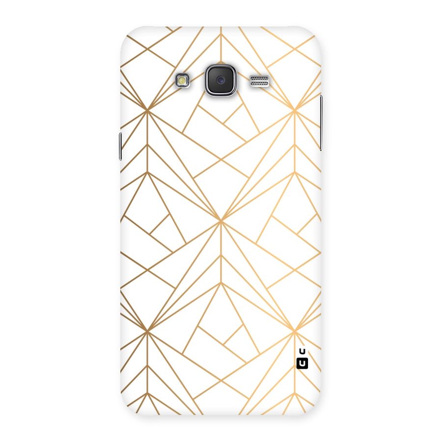 White Golden Zig Zag Back Case for Galaxy J7