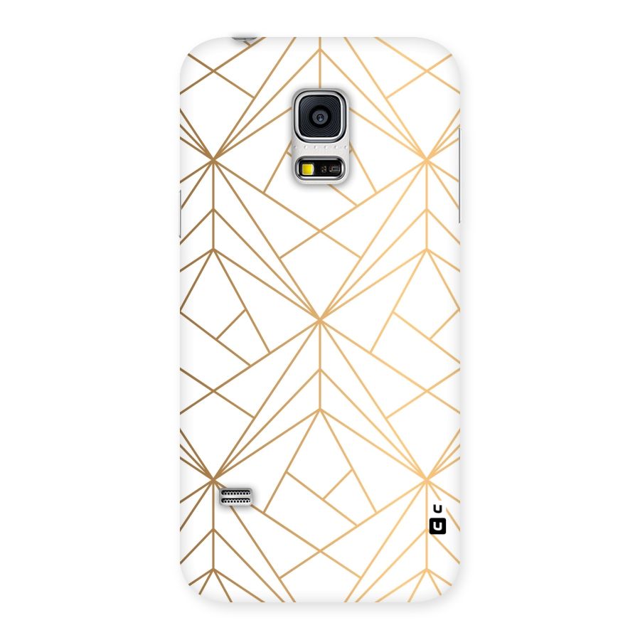 White Golden Zig Zag Back Case for Galaxy S5 Mini