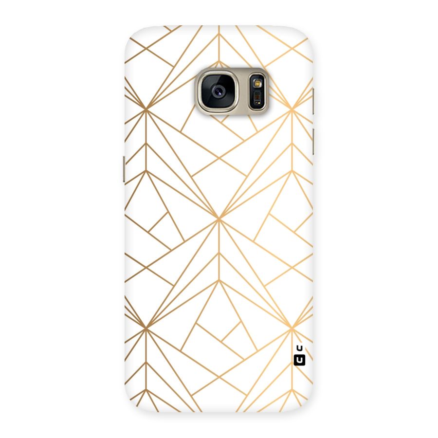 White Golden Zig Zag Back Case for Galaxy S7