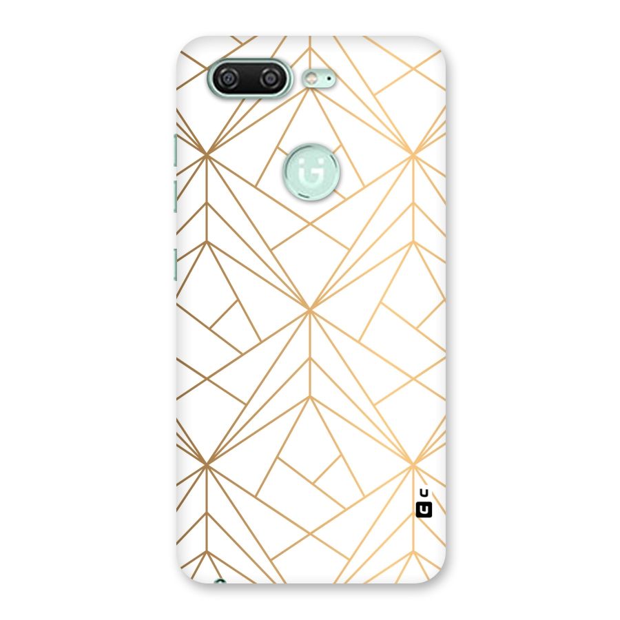 White Golden Zig Zag Back Case for Gionee S10