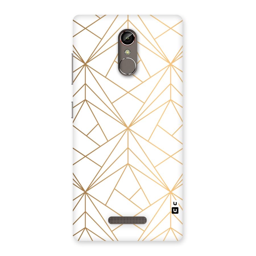 White Golden Zig Zag Back Case for Gionee S6s