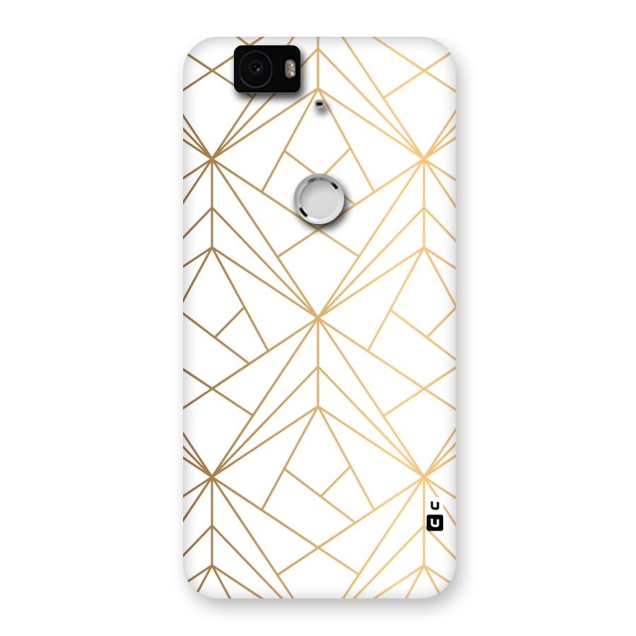 White Golden Zig Zag Back Case for Google Nexus-6P