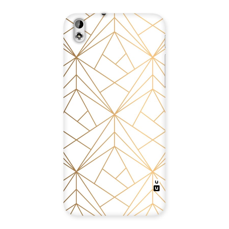 White Golden Zig Zag Back Case for HTC Desire 816s