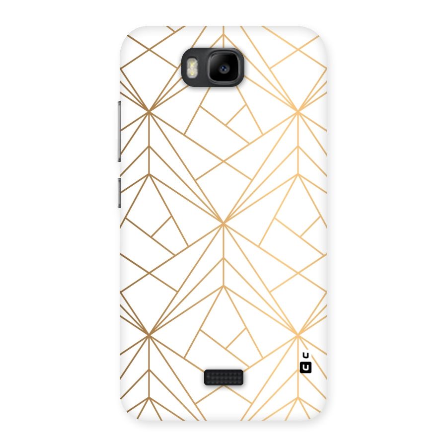 White Golden Zig Zag Back Case for Honor Bee