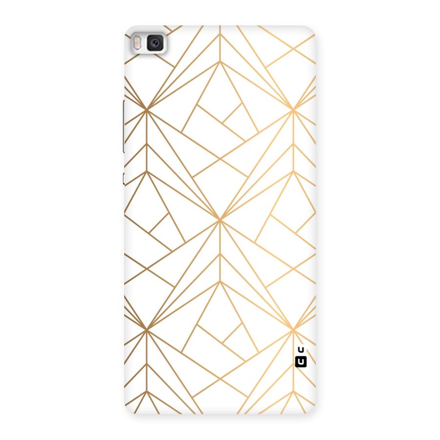 White Golden Zig Zag Back Case for Huawei P8