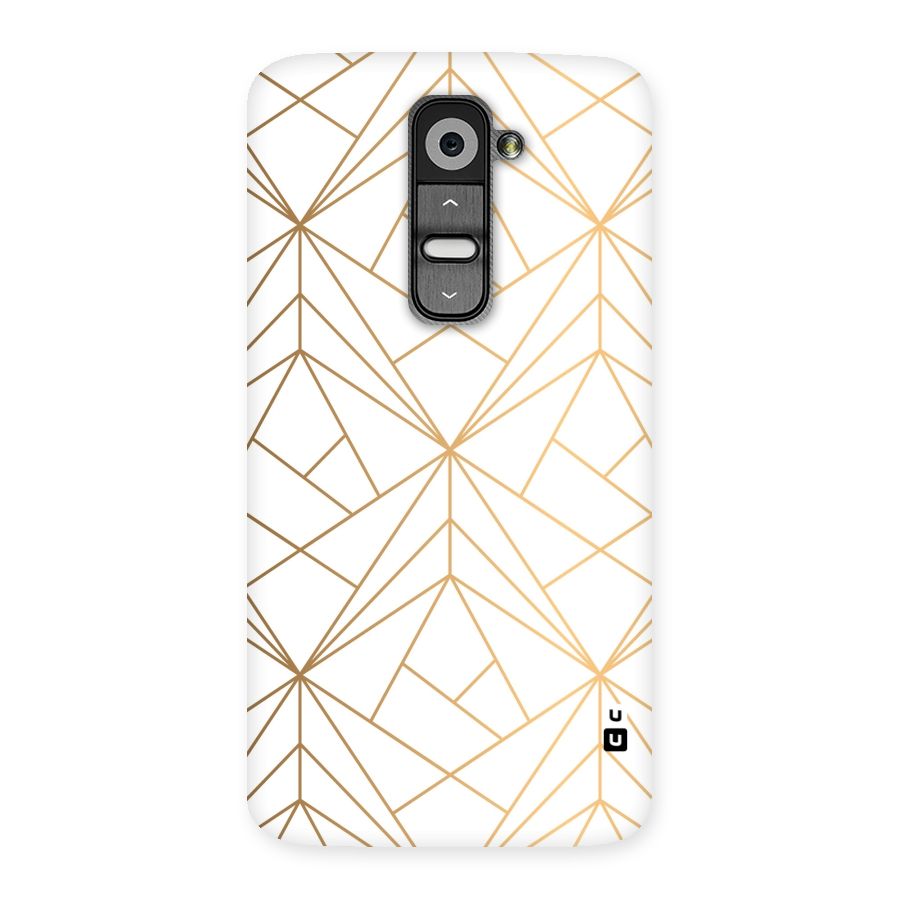 White Golden Zig Zag Back Case for LG G2