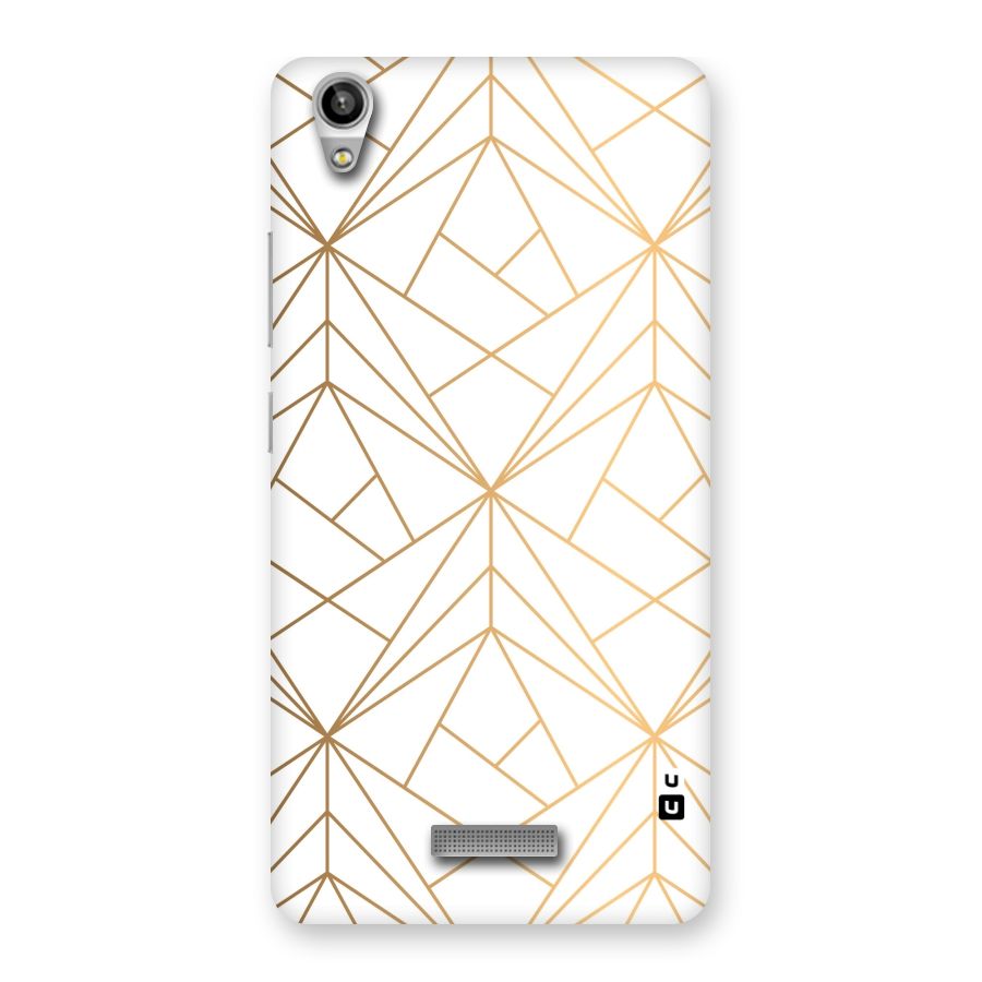 White Golden Zig Zag Back Case for Lava-Pixel-V1