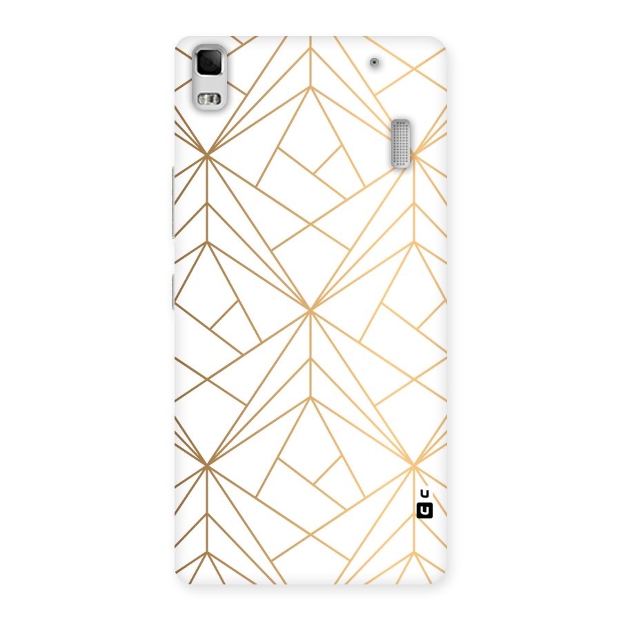 White Golden Zig Zag Back Case for Lenovo A7000