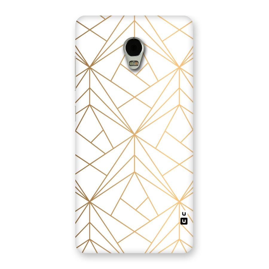 White Golden Zig Zag Back Case for Lenovo Vibe P1