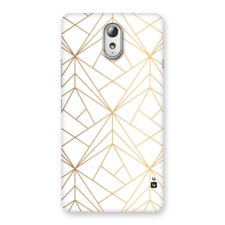 White Golden Zig Zag Back Case for Lenovo Vibe P1M