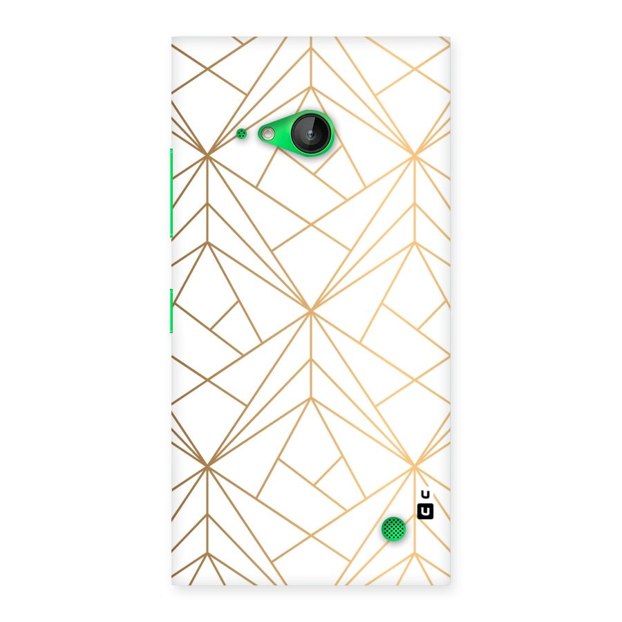 White Golden Zig Zag Back Case for Lumia 730