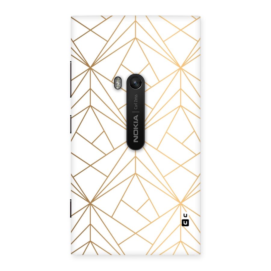 White Golden Zig Zag Back Case for Lumia 920