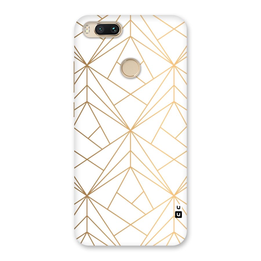 White Golden Zig Zag Back Case for Mi A1
