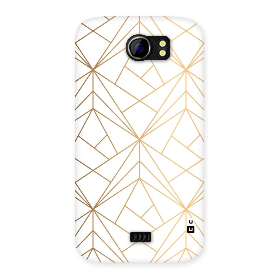 White Golden Zig Zag Back Case for Micromax Canvas 2 A110