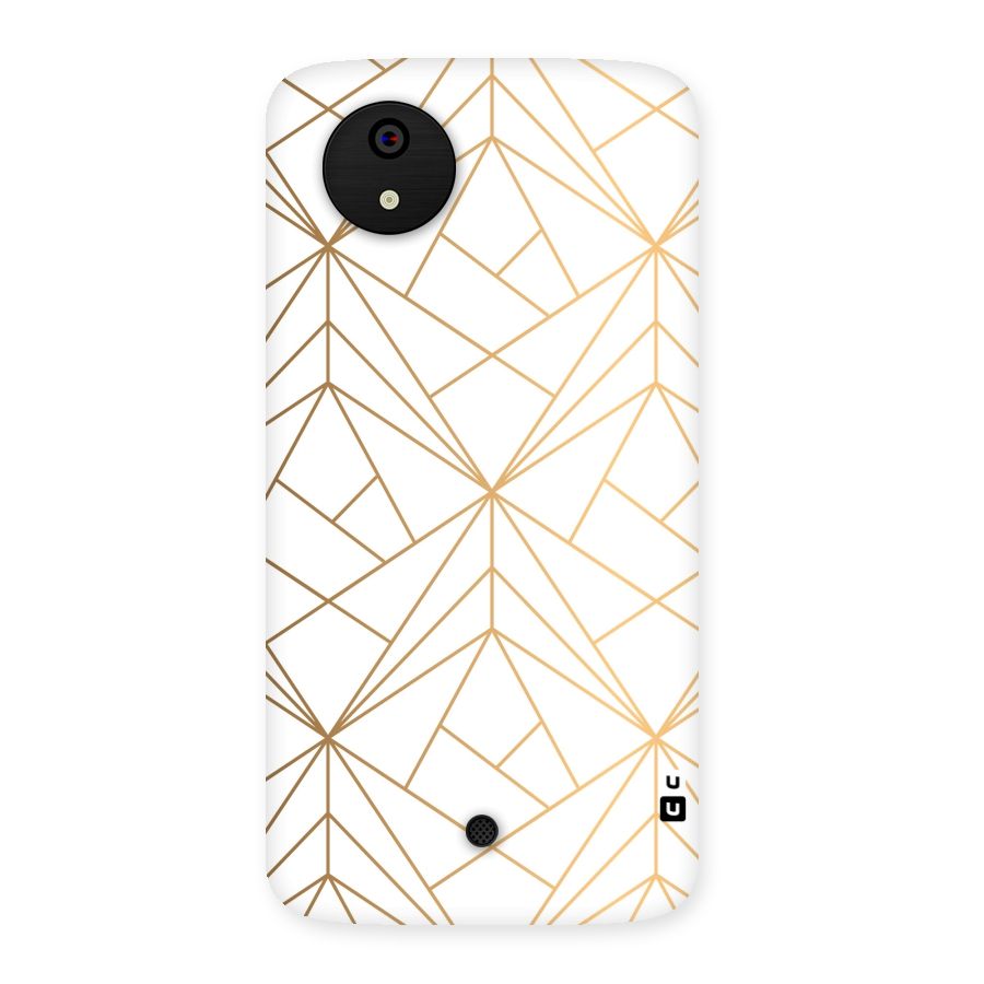 White Golden Zig Zag Back Case for Micromax Canvas A1