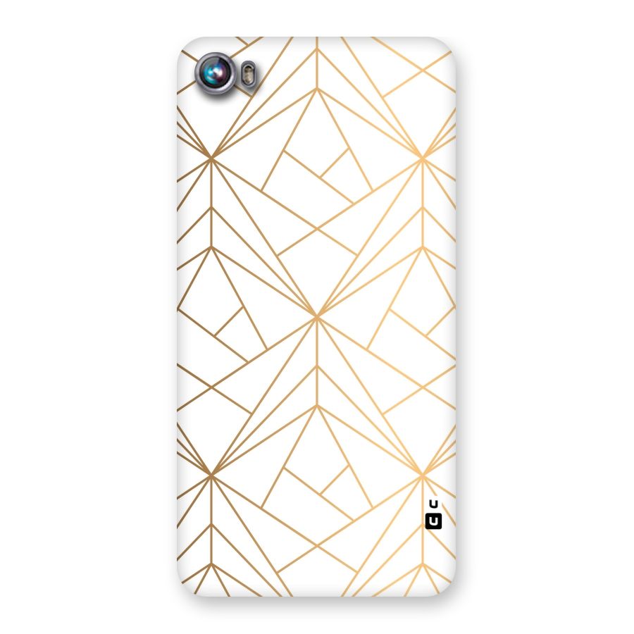 White Golden Zig Zag Back Case for Micromax Canvas Fire 4 A107