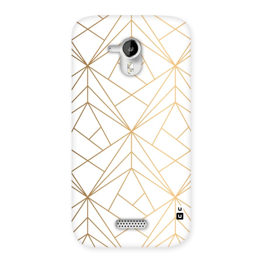 White Golden Zig Zag Back Case for Micromax Canvas HD A116