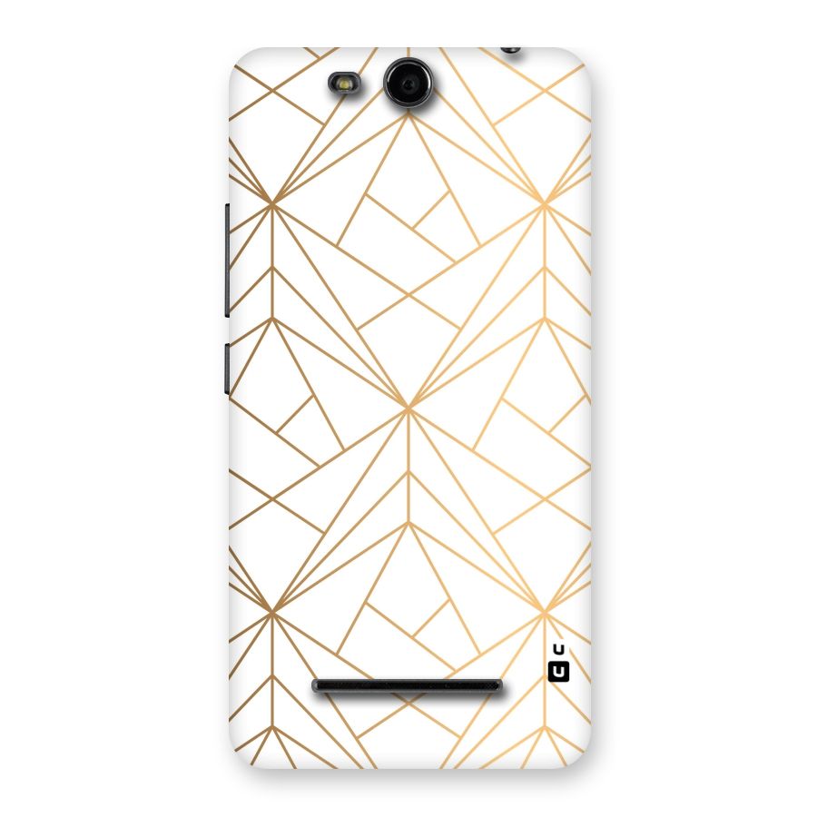 White Golden Zig Zag Back Case for Micromax Canvas Juice 3 Q392