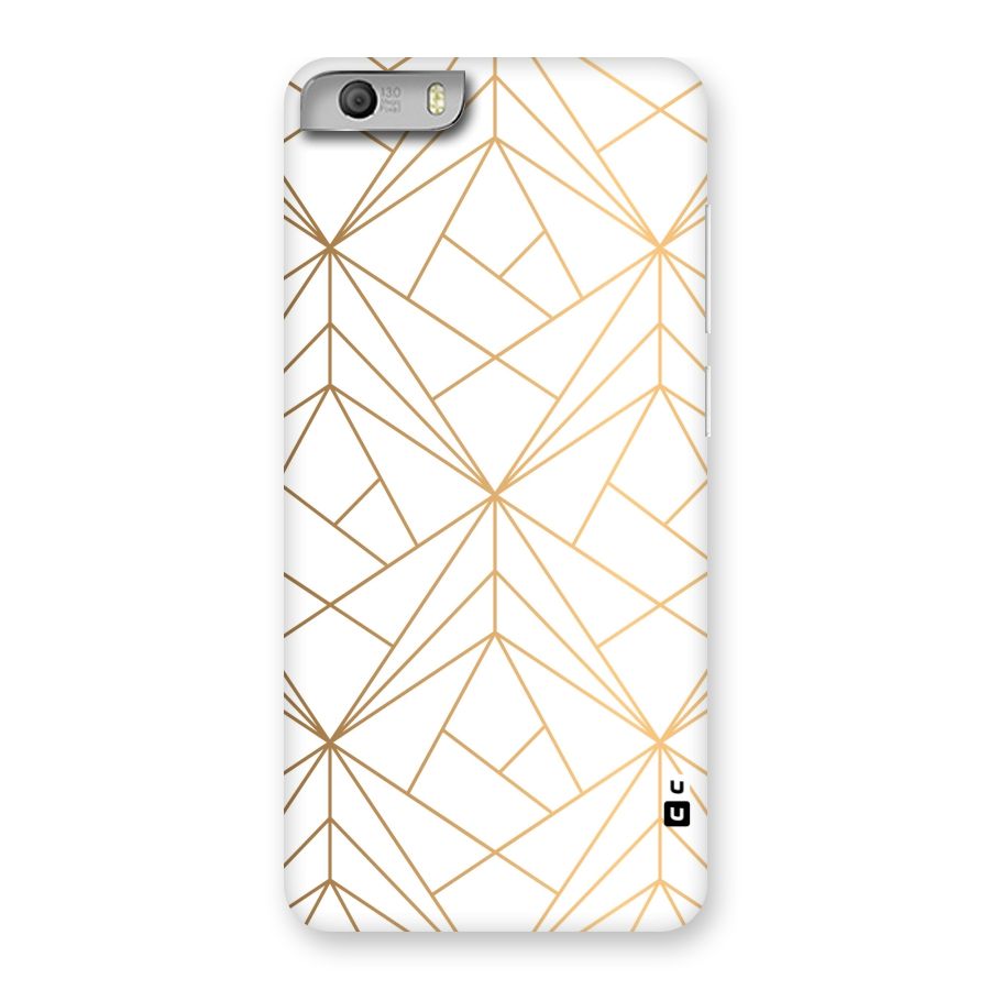 White Golden Zig Zag Back Case for Micromax Canvas Knight 2